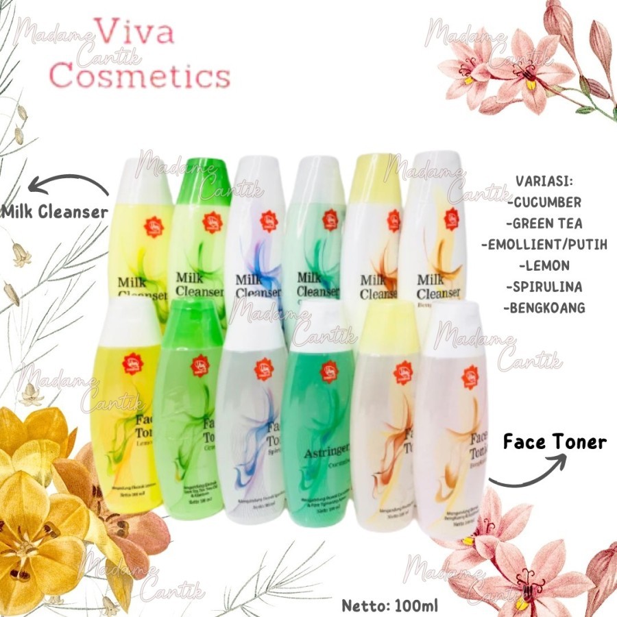 ✿ MADAME ✿ VIVA AIR MAWAR MILK CLEANSER FACE TONIC 100 ML 200ML BPOM