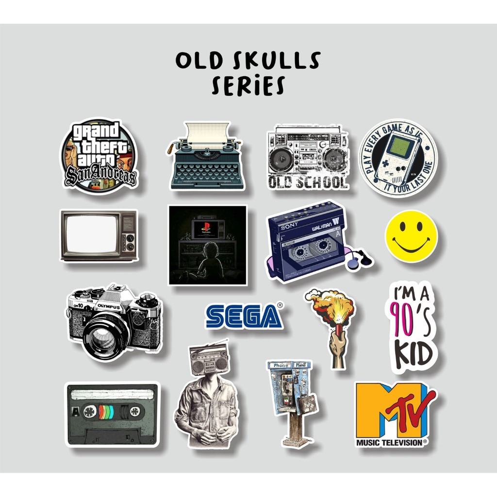 

STICKER AESTHETIC OLDSKULLS SERIES CASE HANDPHONE CUSTOM STIKER DIY DECO BUJO SKIN LAPTOP