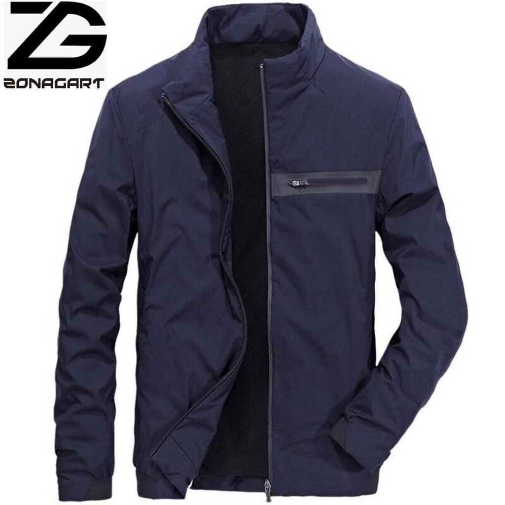 JAKET PRIA ZONAGART SIMPLE CASUAL OUTDOOR ZIPPER WATERPROOF