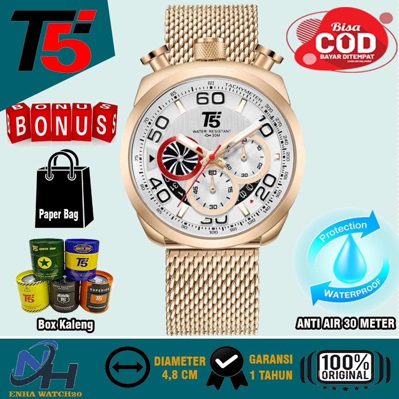 Enha Watch20 Jam Tangan Rantai Pria Wanita Pasir T5 H 3748G SMH Original Arloji Laki Cowok Chronogra