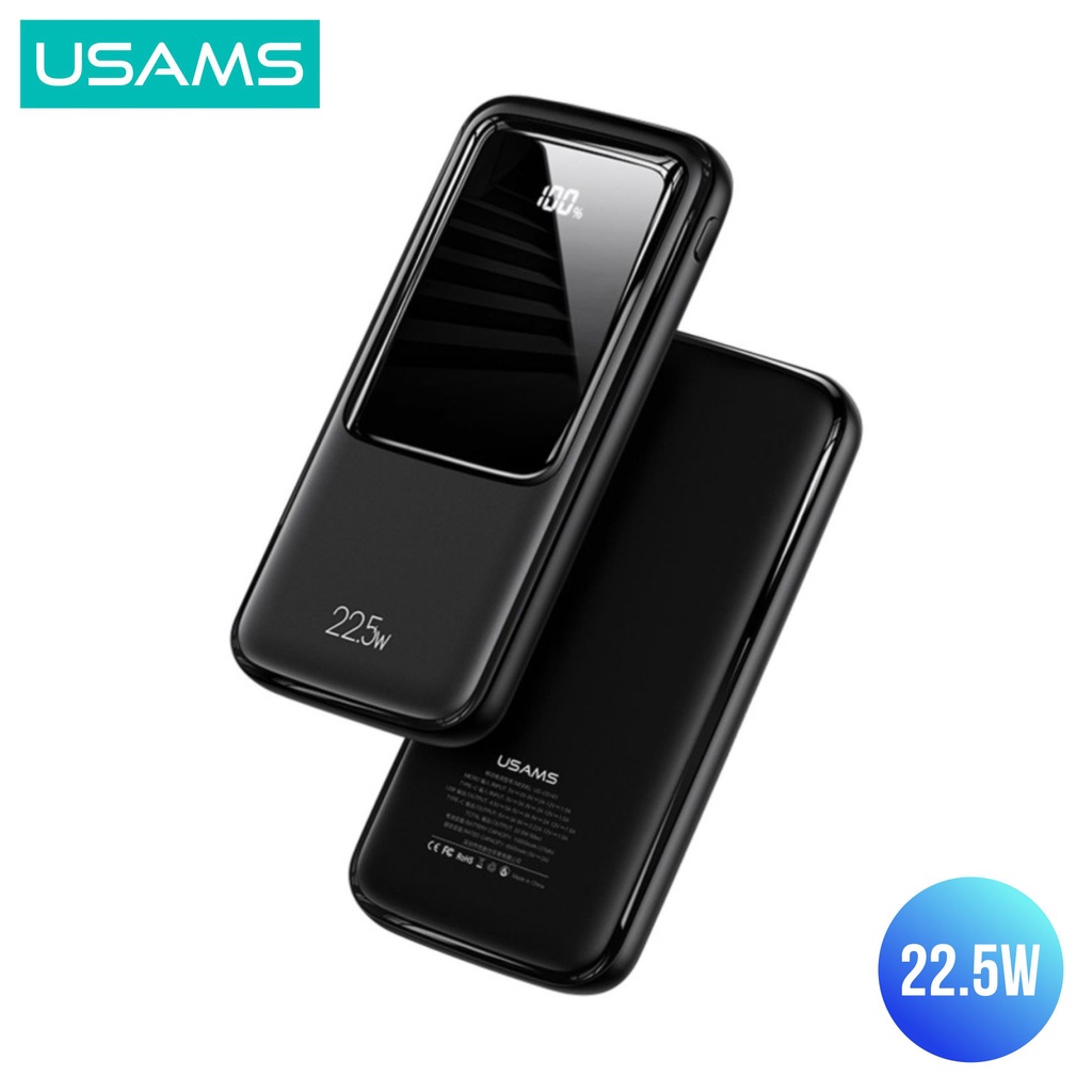 USAMS PB58 Powerbank Fast Charging 22.5W 10000mAh Dual QC3.0 PD Broad LED Display