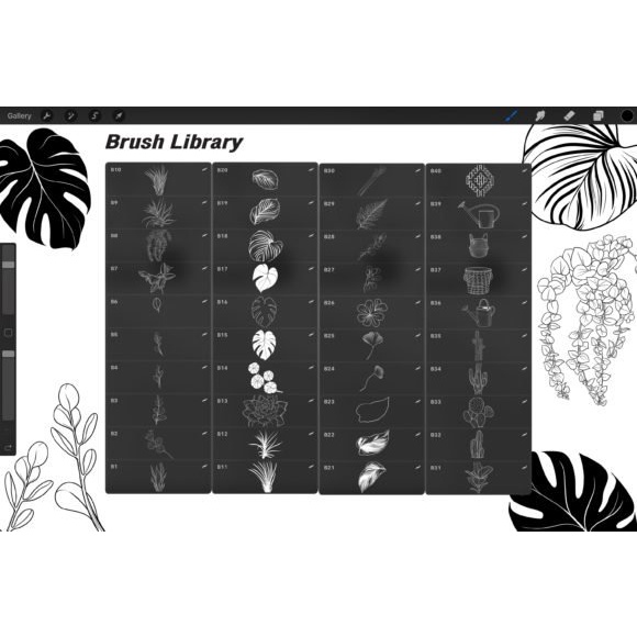 Procreate Brush - Boho Botanical Stamps for Procreate