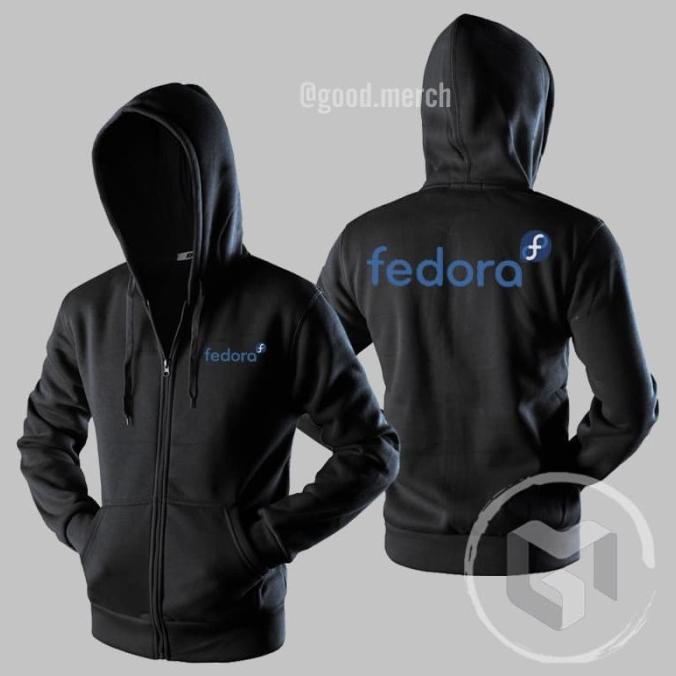 Jaket Hoodie Sweater Fedora Linux Sweatshirt Zipper