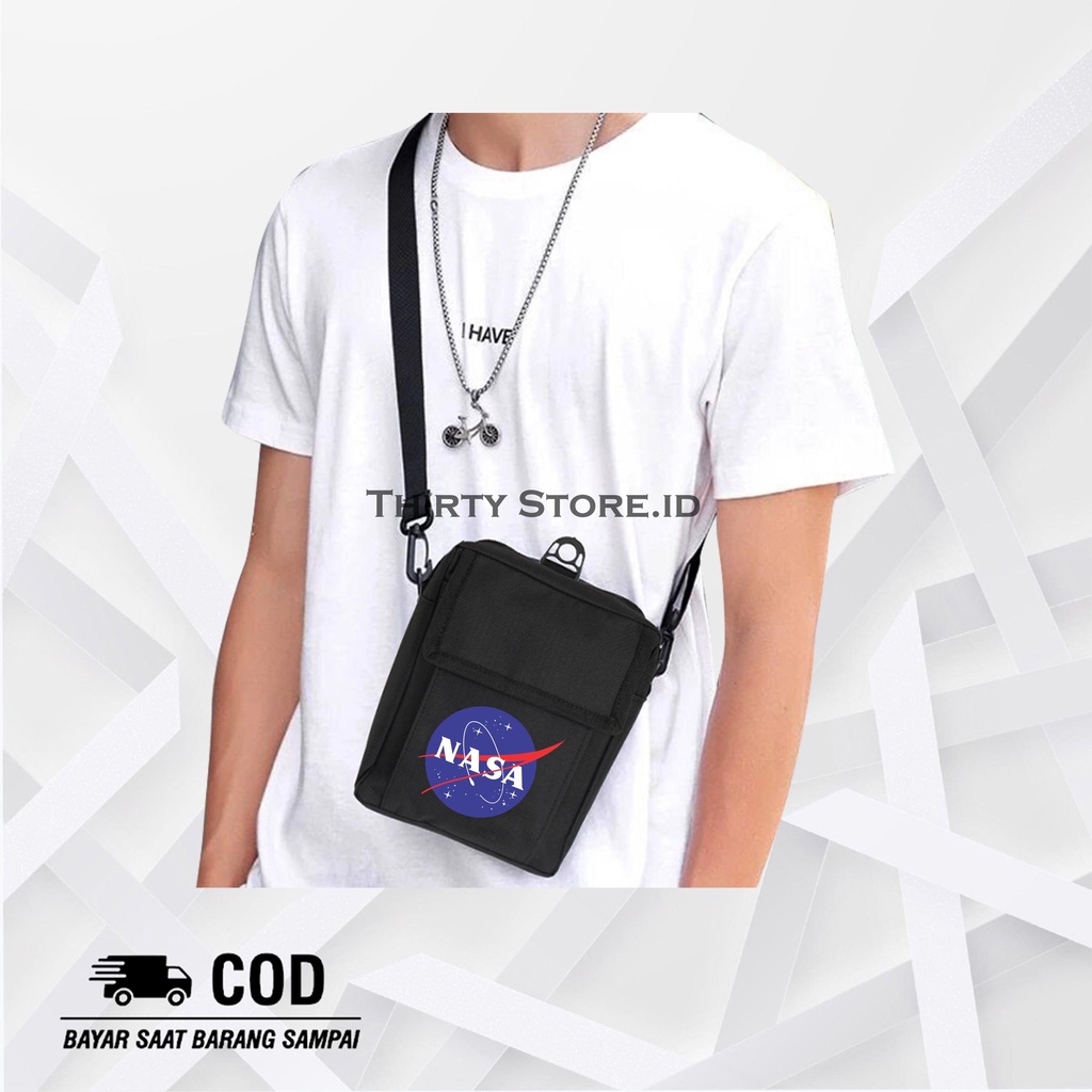 Tas Selempang Pria Dan Wanita Slingbag Bag Mini Nasa Bahan Canvas Harga Grosir | Thirty Store.Id