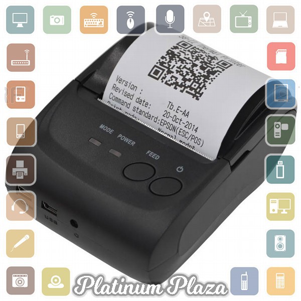 Zjiang Printer Resep Thermal Bluetooth - ZJ-5802 - Black`7AQUOC-