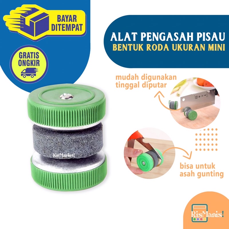 MINI KNIFE SHARPENER WHEEL Alat Asah Mata Pisau Tajam Model Roda Bulat Batu Asahan Pengasah Gunting