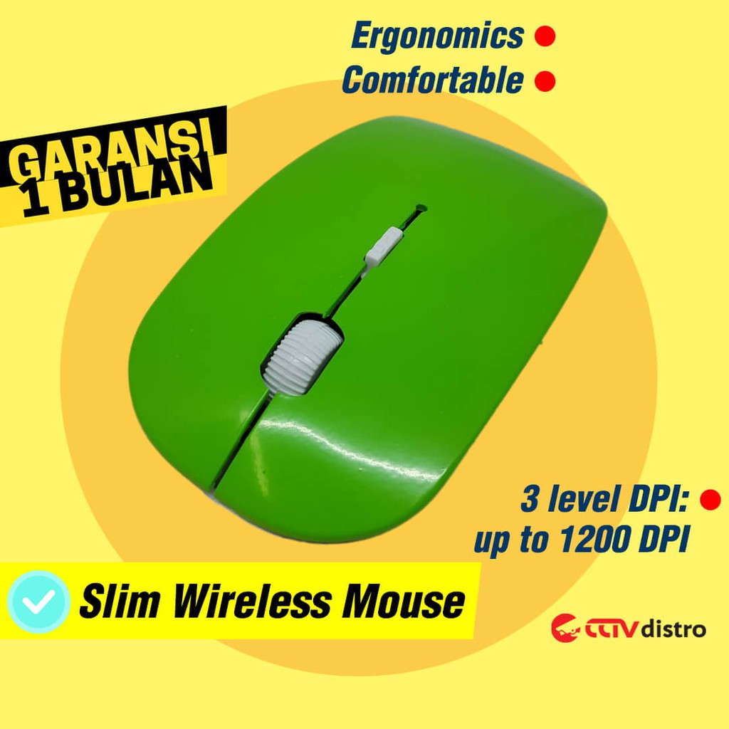 W102 Mouse Wireless Laptop Komputer Nirkabel USB 2.4GHz Portable Murah Mose Wireles Garansi 1 Bulan