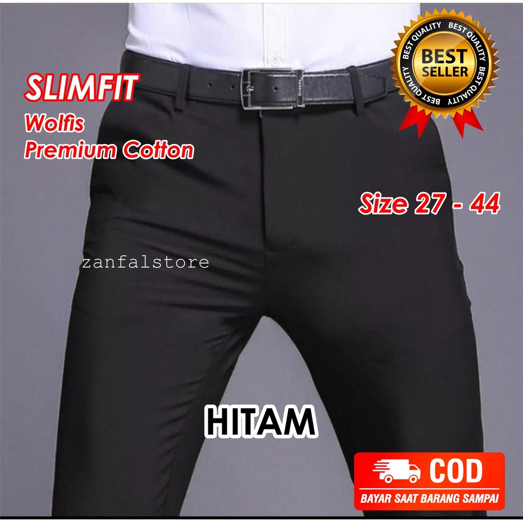 Celana Bahan Dasar Kantor Slimfit Pria Poin Plus Original Celana Dasar Formal Celana Panjang