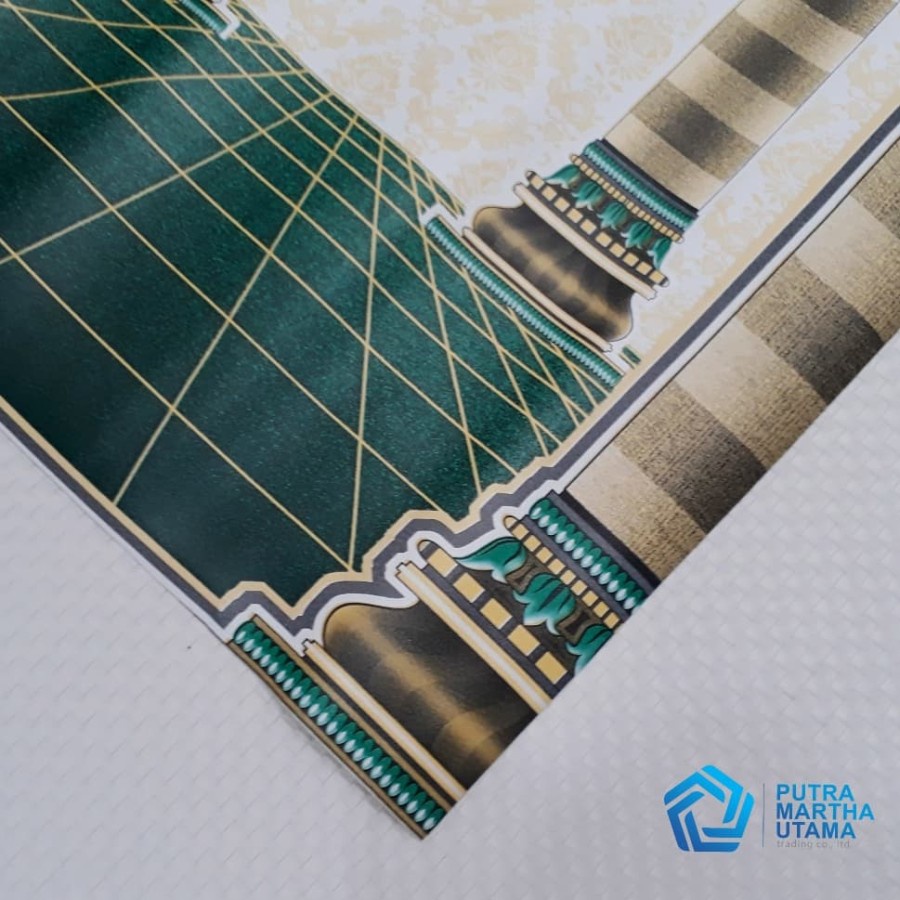 Sajadah Plastik PVC Ukuran 60x110 cm, SAJADAH u/ Lantai, Sjadah MURAH, KARPET SAJADAH GREEN-3