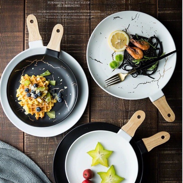 Marble Plate With Handle Piring Makan Marbel Pegangan Marble Plate With Handle Piring Makan Marbel Pegangan