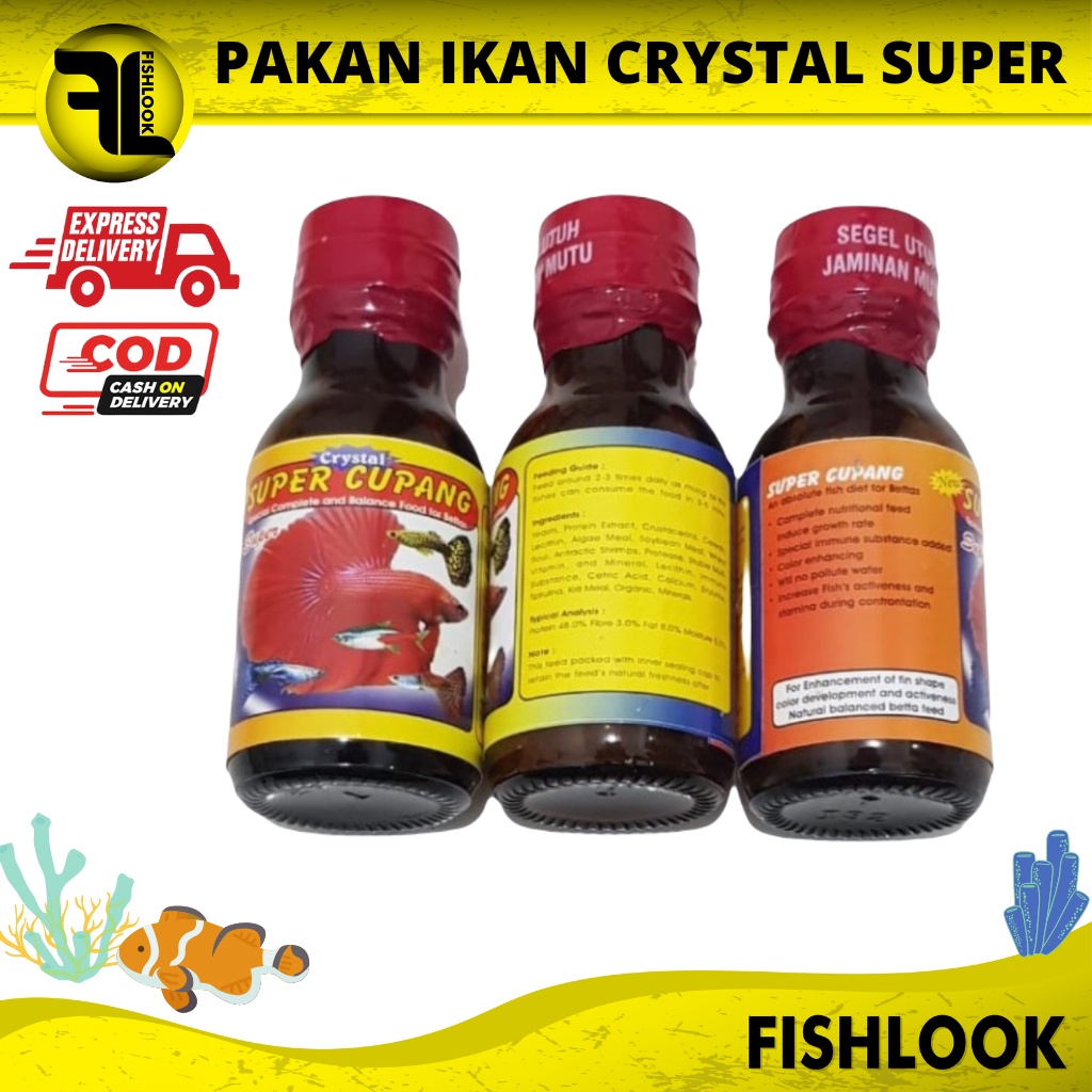 makanan/pelet ikan super cupang crystal