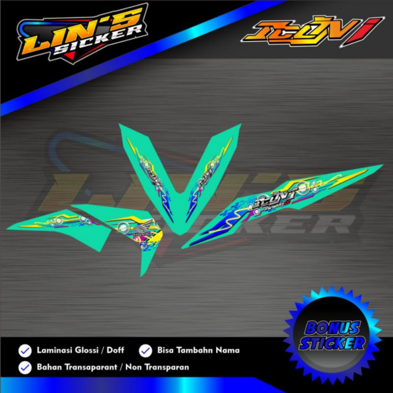 Striping Beat New 2018 Transparan Sticker beat New transparan List Motor beat esp
