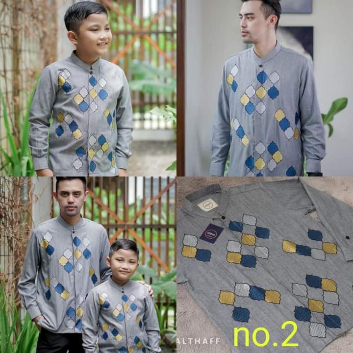 Koko Althaf hanan lengan panjang warna abu muda no2 (exs alharamain) dengan  bordir simple elegan
