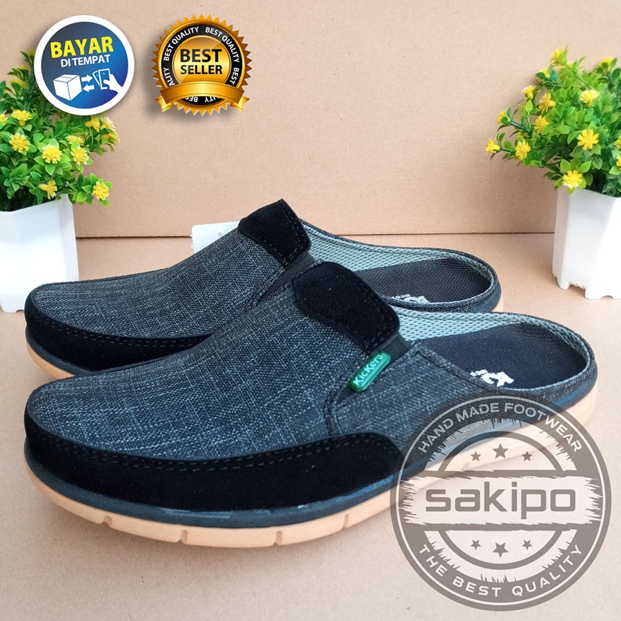 PROMO KEMERDEKAAN !! SLOP KASUAL PRIA DEWASA SLIP ON WARNA HITAM MURAH BERKUWALITAS SOL KARET TRENDI NYAMAN DIPAKAI / SEPATU SANTAI PRIA DEWASA / SEPATU KERJA LAPANGAN SOL KARET / SEPATU KERJA KANTORAN / SAKIPO