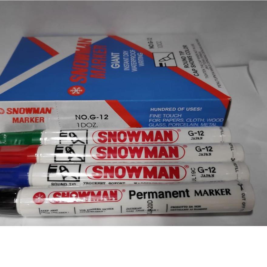 

Terbaik 12 pcs SPIDOL PERMANEN SNOWMAN MARKER G12