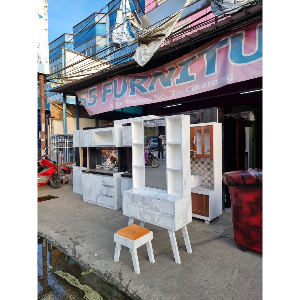 MEJA RIAS HPL / MEJA RIAS HPL KAKI RETRO