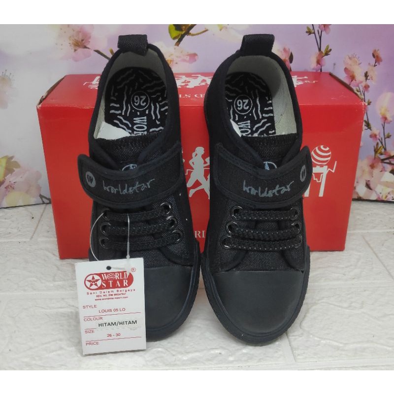 SEPATU NB WORLD STAR ALL BLACK 26-30 &amp; 31-35 harga murah meriah