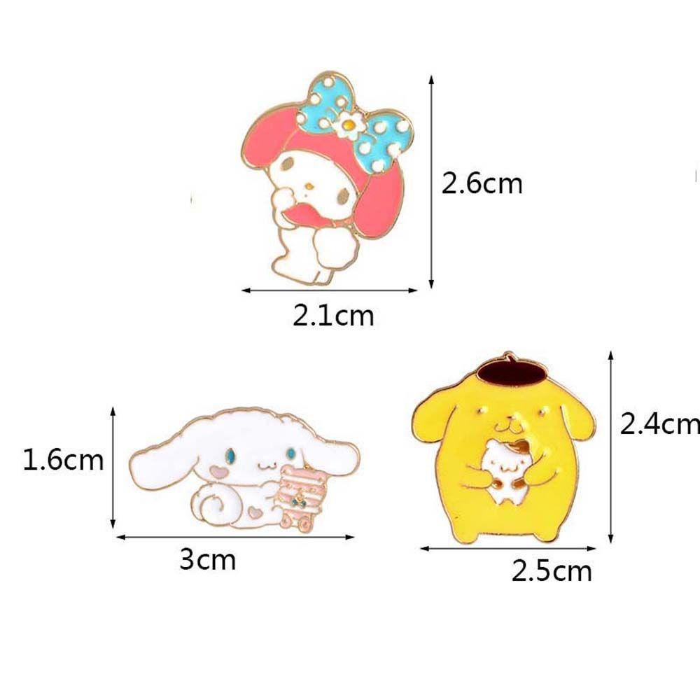 Mxbeauty My Melody Bros Lucu Kartun Kuromi Cinnamoroll Purin Kerah Pin Lencana Pin Enamel Pin