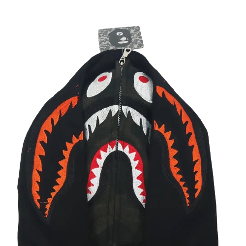 Jaket Sweater Hoodie ZIPPER BP X UND SHARK  – Black Edition Fashion Trendy Casual Pria Good Brand Qu