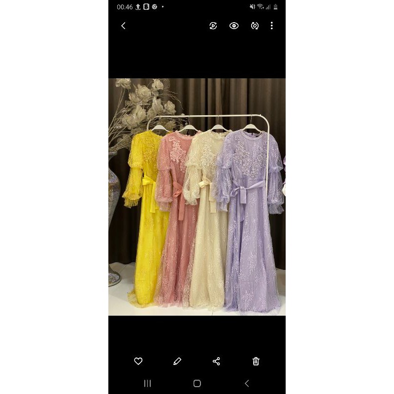 dress mewah vivorie sisa kuning ukuran m