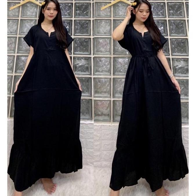 Daster Polos Panjang Rempel Busui Jumbo