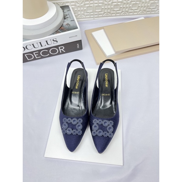 sepatu flatshoes  wanita tali belakang terbaru kekinian 2 cm bahan satin LOUISDEAR B50