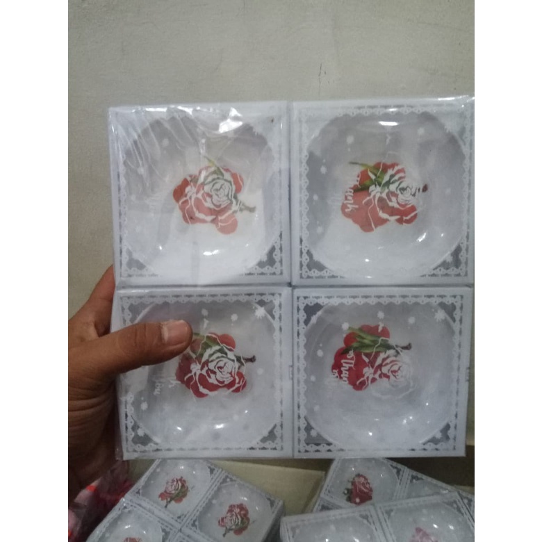 Souvenir Mangkok Bulat polos Ceper Kemasan Mika Motif sovenir Pernikahan