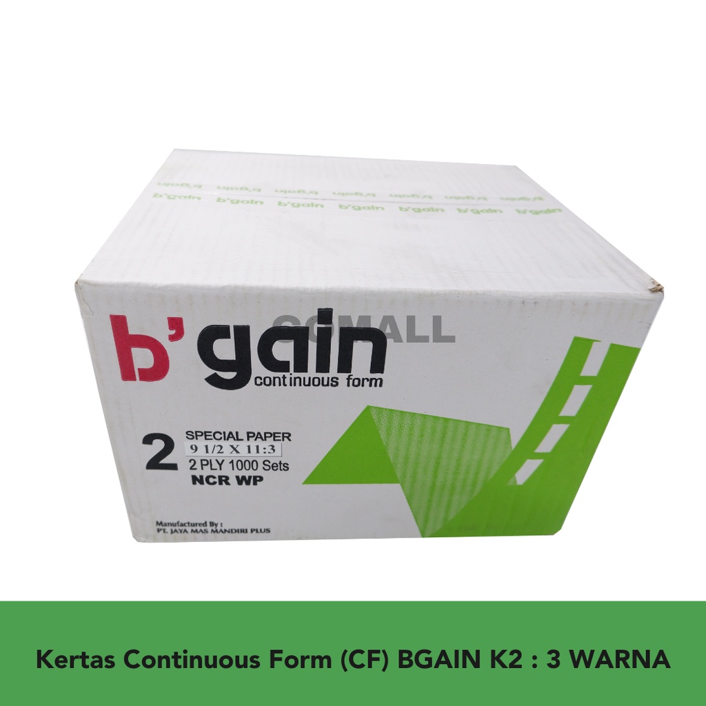 

Bgain Kertas Continuous Form / CF K2 Bagi 3 - 2 Ply Rangkap - Panjang 9,5 x 11/3 Inch