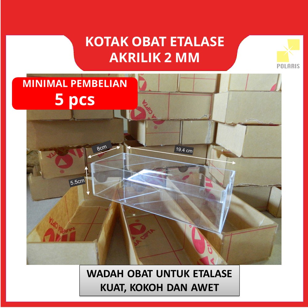 KOTAK OBAT ETALASE APOTIK AKRILIK / WADAH PAJANGAN OBAT APOTEK ACRYLIC SMALL