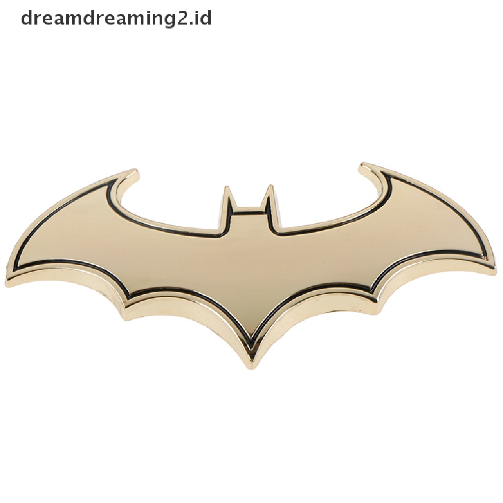 (LIKE) 1pc Stiker emblem / badge Logo Batman 3d Bahan metal Untuk Mobil / Motor