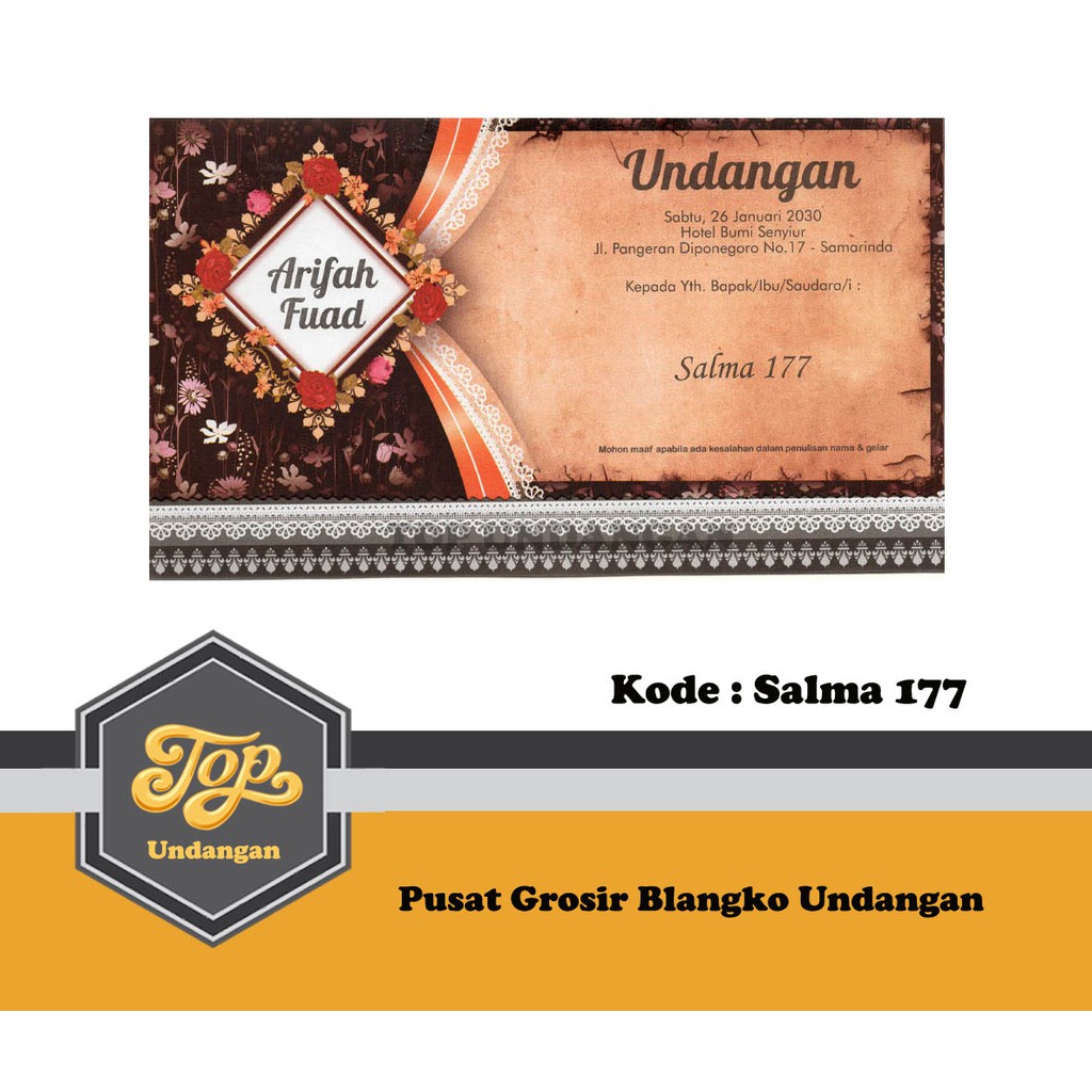 Blangko Undangan Salma 177 Harga murah isi 100
