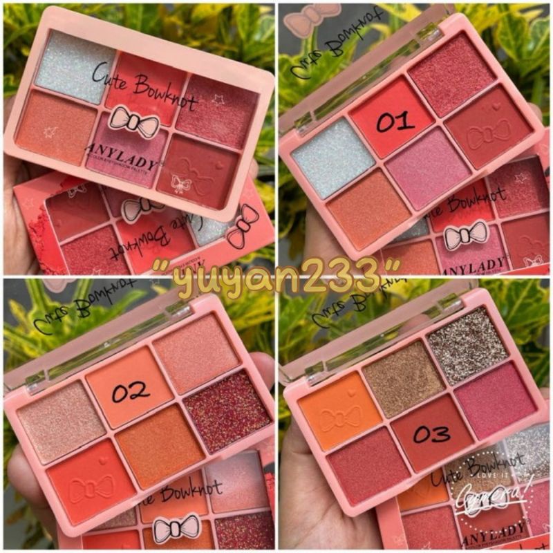 PROMO!!!EYESHADOW 6 COLORS CUTE BOWKNOT ANYLADY 811/782