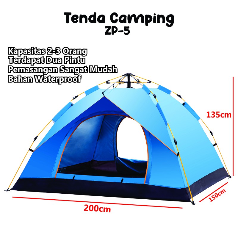 Tenda Camping Outdoor Adventure 3 4 Orang Astagear Motif Zp5