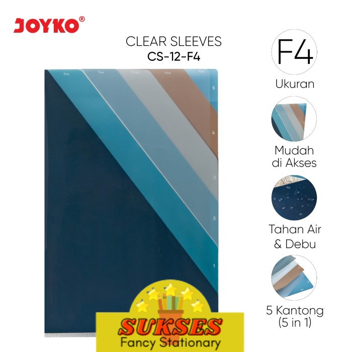 

Clear Sleeves Map L Bening Transparan Joyko CS-12-F4