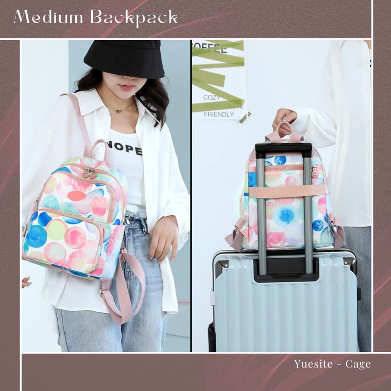 YUESITE CAGE MEDIUM BACKPACK TAS RANSEL SEDANG WANITA CEWEK TRAVEL BAG