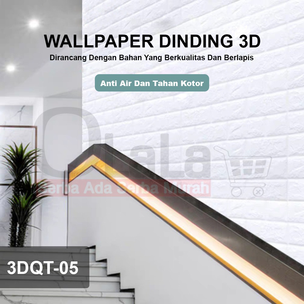 Wallpaper 3D Modern Foam Batu Bata Ukuran 70 X 77 Wall Sticker 3DQT-05-3