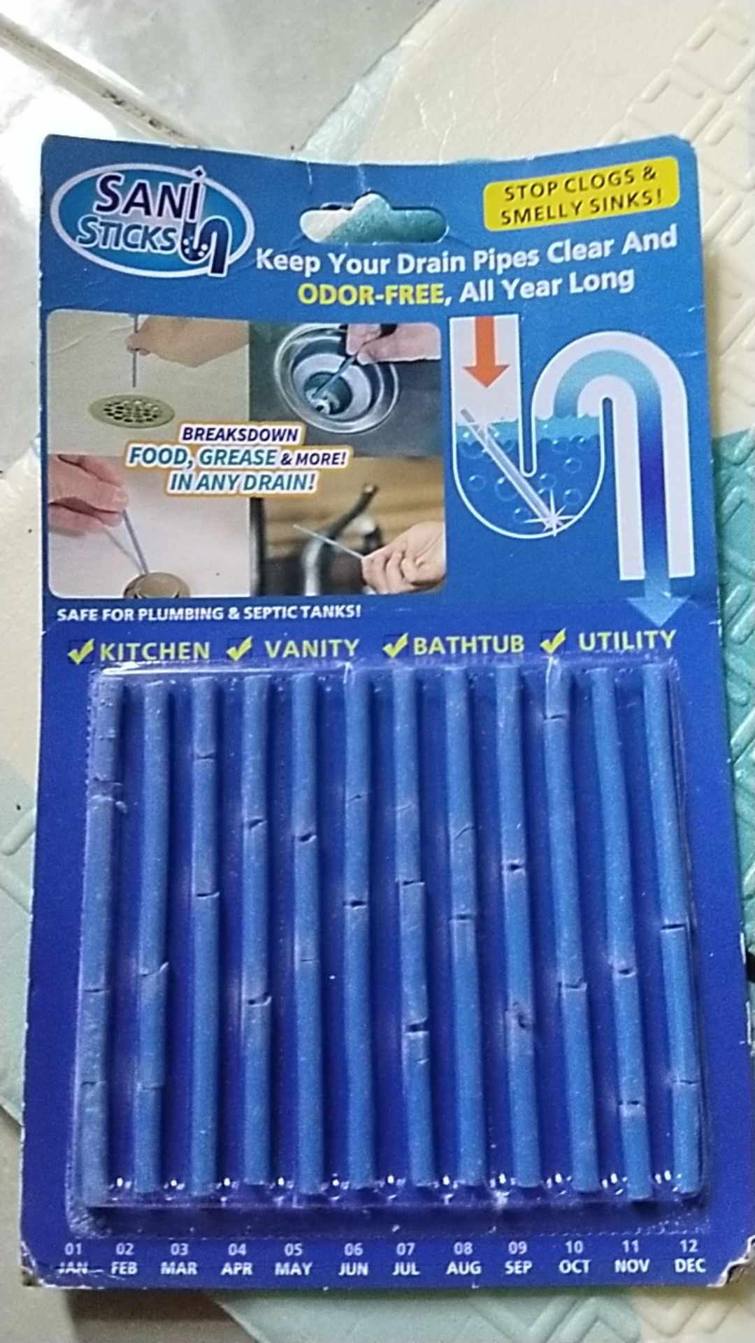 Jlokh888 Stick Pembersih Perlengkapan Rumah Pembersih Saluran Air Anti Tersumbat Bau-batangan