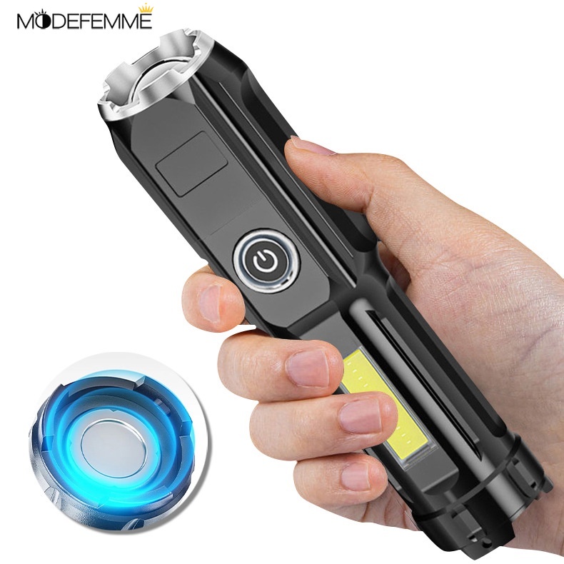 [ Retractable zoom water proof light flashlight for Home Outdoor Hiking Camping Survival Emergency ]