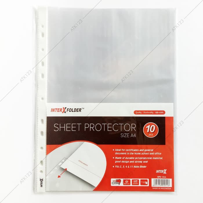 

Ready Stok Sheet Protector PP Pockets A4 isi 10 Lembar Inter X Folder Berkualitas