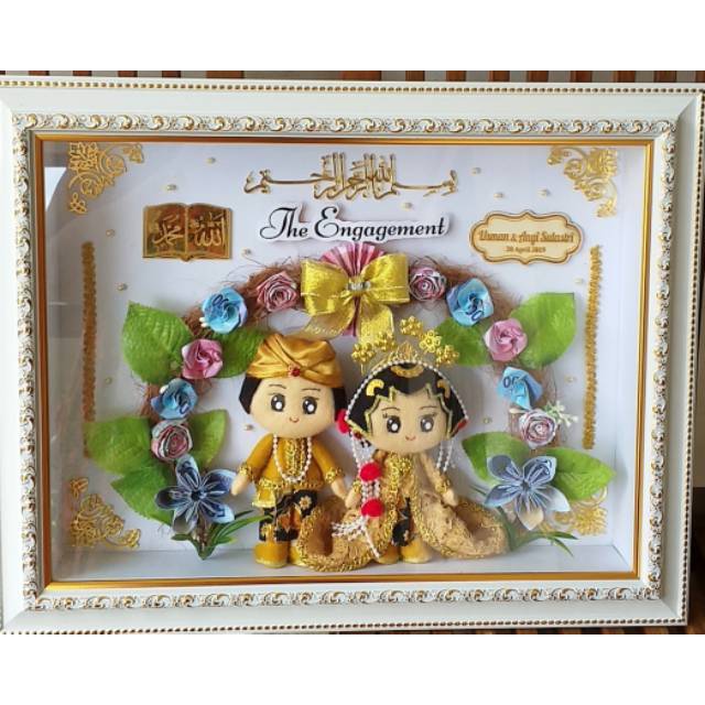 Mahar Akrilik Pernikahan tema Gold