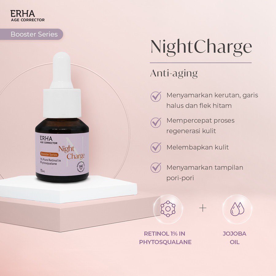 ERHA Serum Wajah Age Corrector Nightcharge Booster Serum - Malam Hari / BPOM