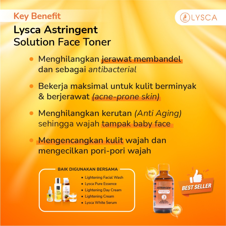 Lysca Astringent Solution 3AHA PHA Exfoliating Solution 3