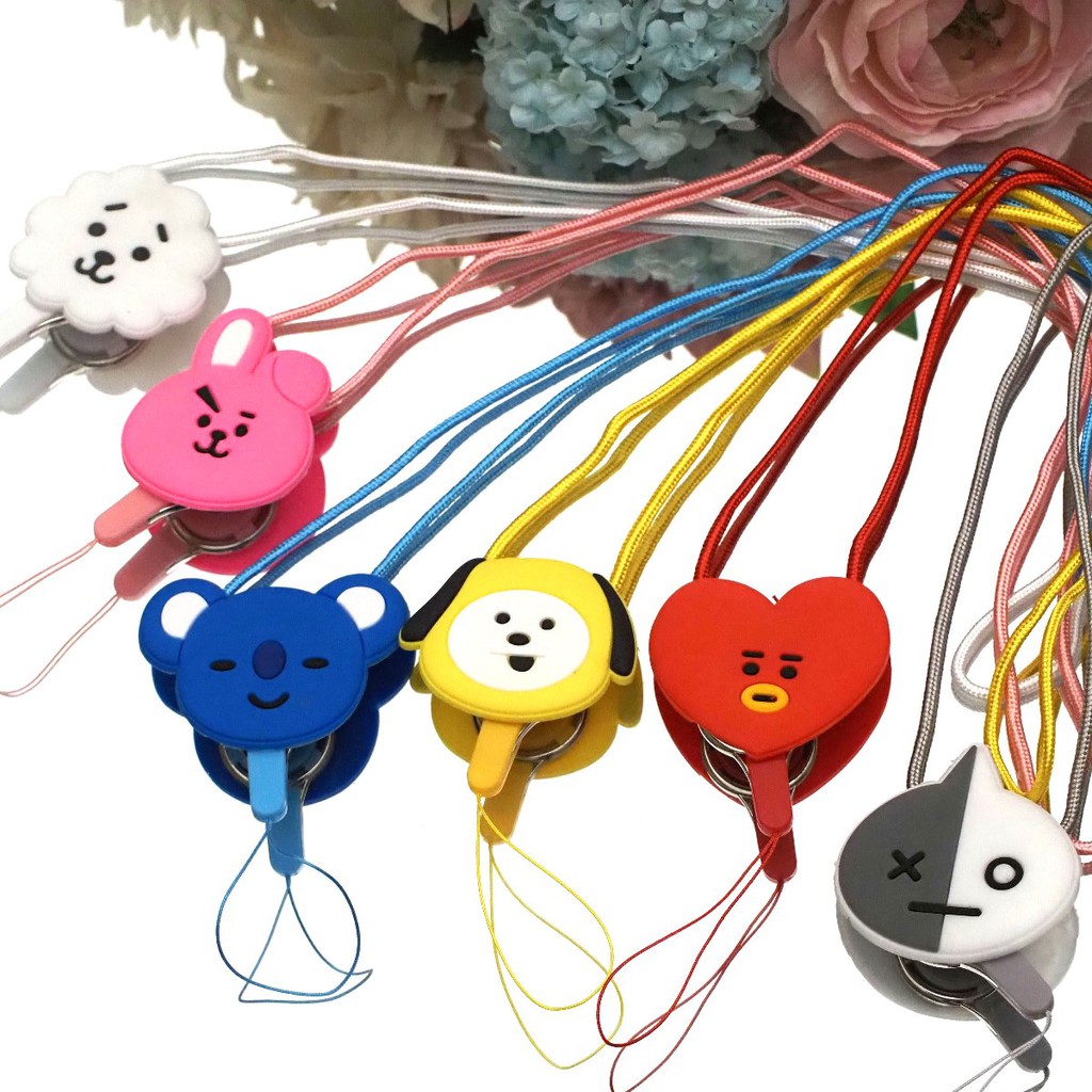 Pop Socket HP BT21 Strap Tali Gantungan Hp Karakter Air Bag Cell Phone Bracket 3D Warna Phone Holder BTS Korea Lucu Aksesoris Handphone