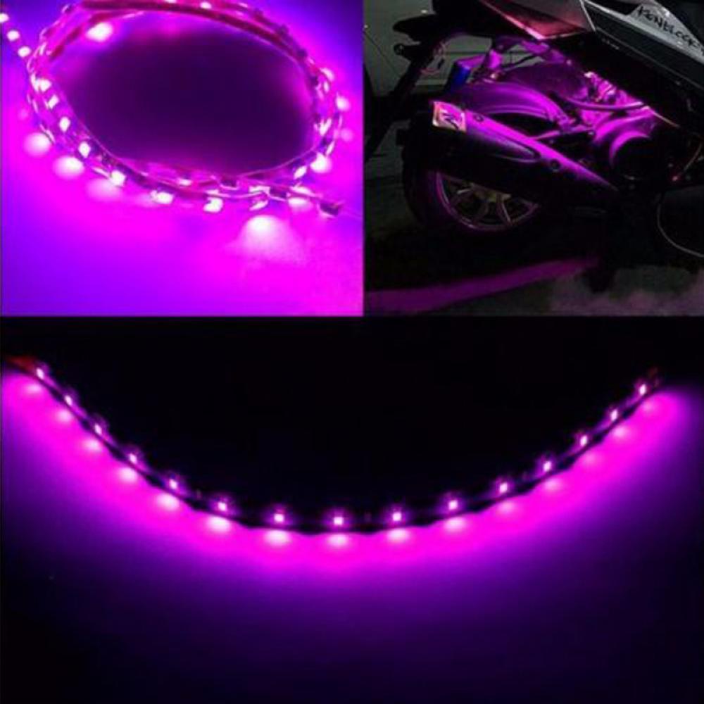 Wonder 8pcs Strip Lampu LED Mobil Ungu High Quality Kendaraan Motor Flexible Waterproof