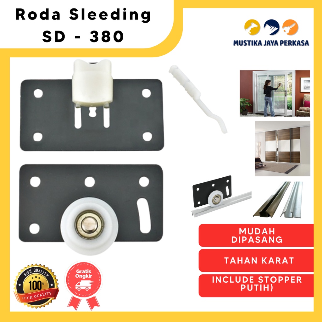 Roda SD 380 Sleding Pintu Lemari Geser Huben Sliding Sleeding Rel 380 383