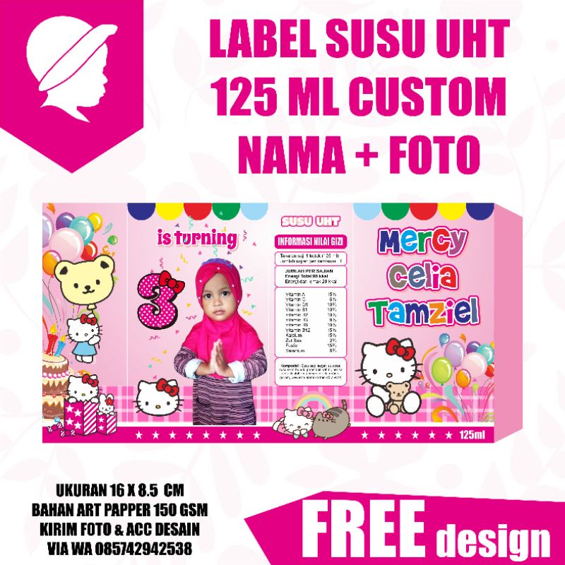 

LABEL SUSU UHT 110ml TEMA CUSTOM