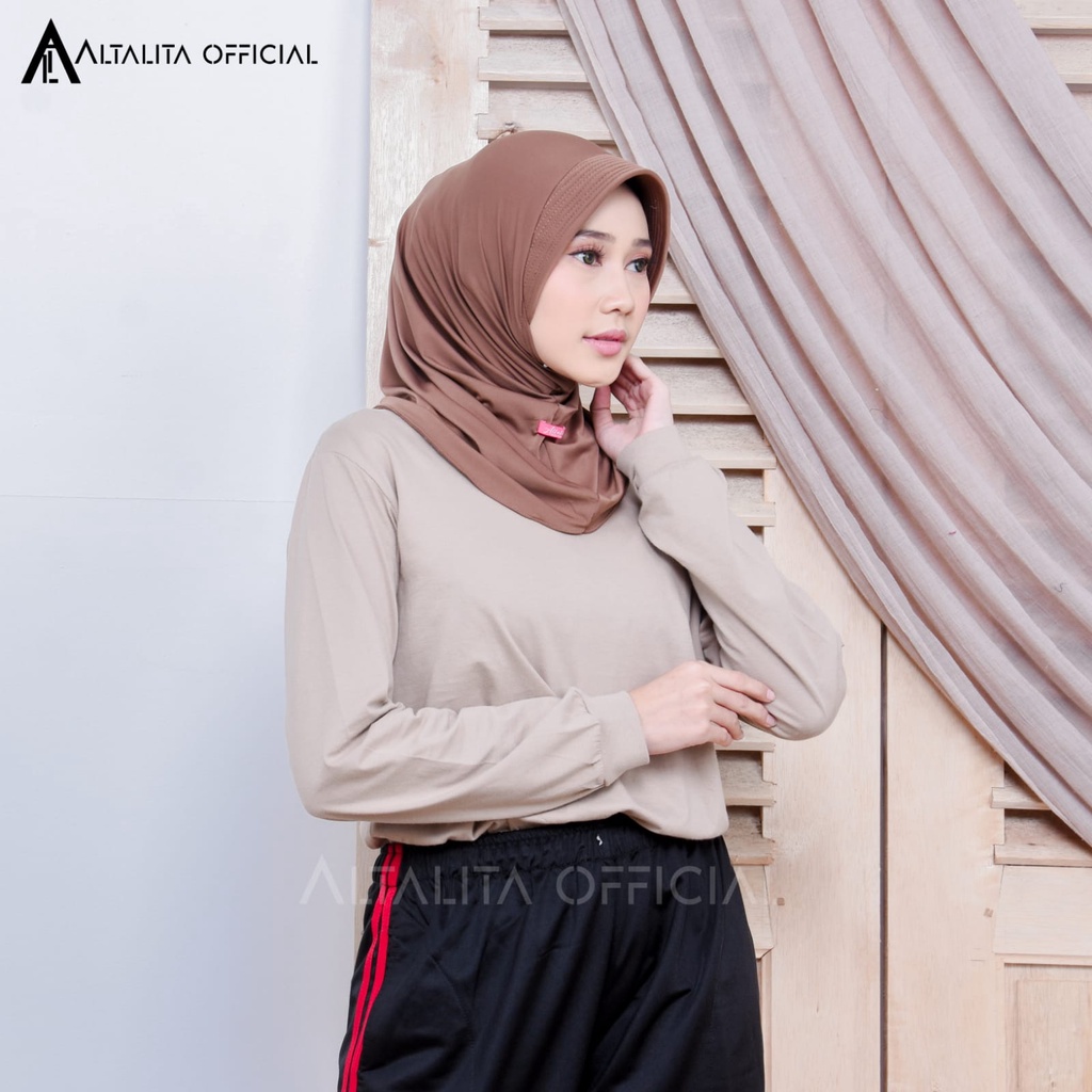 Altalita - Bergo Sporty Nadira Hijab Sport Instan Jersey Spandek Premium pet Antem Olahraga Volly Senam High Quality