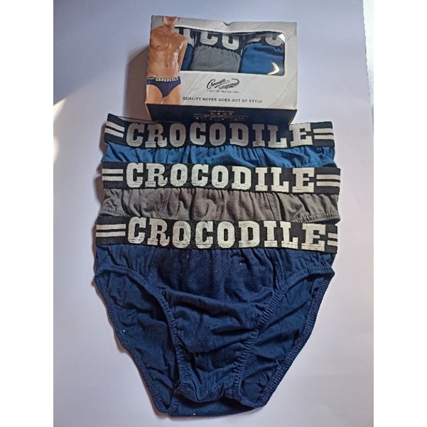 [COD] Ready  1 kotak isi 3pcs.sempak pria dewasa crocodile Original