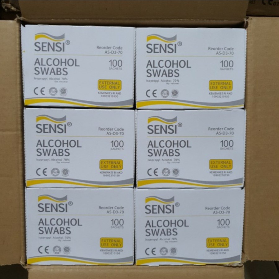 SENSI SWAB ALCOHOL SWAB SENSI KAPAS TISU TISSUE ALKOHOL PAD PADS SWABS