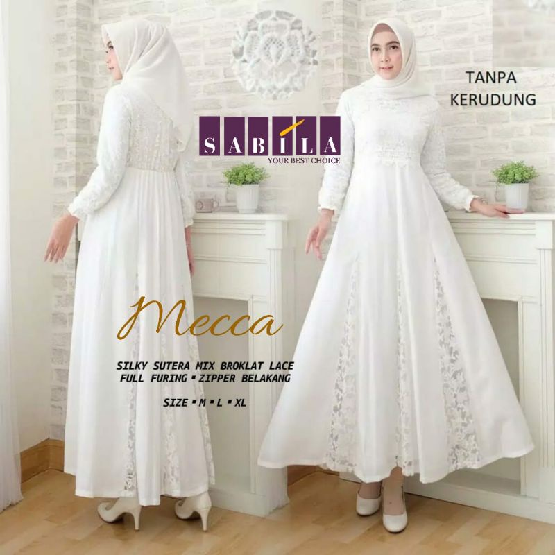 mecca abaya kaftan gamis putih